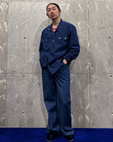 Vintage《Obermeyer》1970s Silver Square Button Stand Collar Shirt