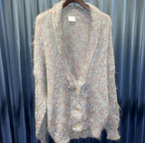 Vintage《Quills》Long Hair Marble Mohair Cardigan