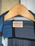 Vintage 1950s 《TOWNCRAFT》Blue Plaid Open-collar Silk Shirt