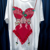 Vintage 《SENSUAL TEEZE》 Lingerie Corset Design Woman T-Shirt