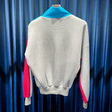 Vintage 《the red》 Color Panel Mock Neck Sweat Shirt