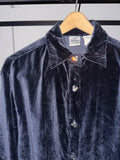 Vintage《THE Disney STORE》“MICKEY'S Blues Club” Navy Velvet Shirt
