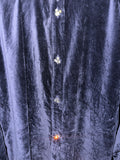 Vintage《THE Disney STORE》“MICKEY'S Blues Club” Navy Velvet Shirt