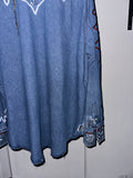 《VELVET》Original “VELVET FORMATION” Sequin Shirt Vintage Destress Denim Western Shirt Ver. Pattern 01
