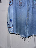 《VELVET》Original “VELVET FORMATION” Sequin Shirt Vintage Destress Denim Western Shirt Ver. Pattern 02
