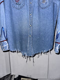 《VELVET》Original “VELVET FORMATION” Sequin Shirt Vintage Destress Denim Western Shirt Ver. Pattern 02