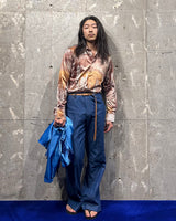 Vintage《KENNINGTON》1970s Building&White Mountain Picture Print Shirt