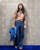 Vintage《KENNINGTON》1970s Building&White Mountain Picture Print Shirt