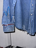 《VELVET》Original “VELVET FORMATION” Sequin Shirt Vintage Destress Denim Western Shirt Ver. Pattern 01