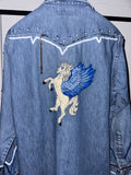《VELVET》Original “VELVET FORMATION” Sequin Shirt Vintage Destress Denim Western Shirt Ver. Pattern 03