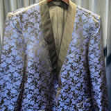 Vintage 《first nighter》Blue Rose Patterned Disco Jacket