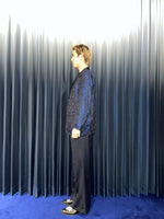 Vintage 《first nighter》Blue Rose Patterned Disco Jacket