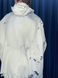 《WESTFALL》2023SS Archives  Snoppy print dirty yellow 3/4 Sleeve destroyed hoodie