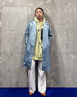 Vintage Blue Leather Coat