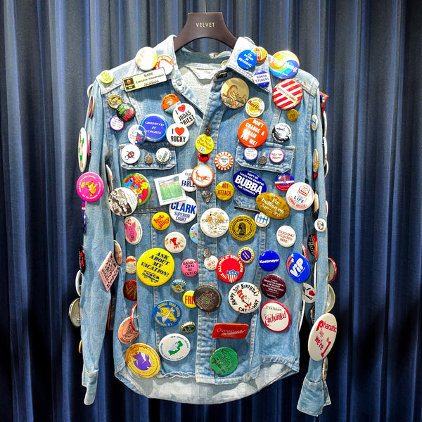 Vintage《Sears Fashions》 Button Badges Denim Shirt