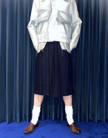 Vintage《Laird-Portch OF SCOTLAND》Solid Navy Quilt Skirt