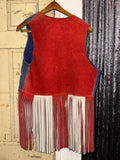 Vintage “Stars and Stripes” Fringe Leather Vest