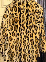 Vintage《Young Generations》Short Hair Fake Fur Leopard Jacket