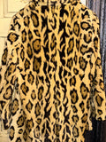Vintage《Young Generations》Short Hair Fake Fur Leopard Jacket