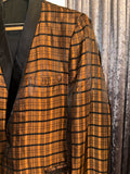 Vintage Shiny Brown Plaid Tonic Jacket