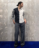 Vintage《Sassa》1980s Checker Sleeves Shirt