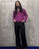 Vintage《Fraternity Prep》1950s Rayon Check Shirt