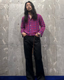 Vintage《Fraternity Prep》1950s Rayon Check Shirt