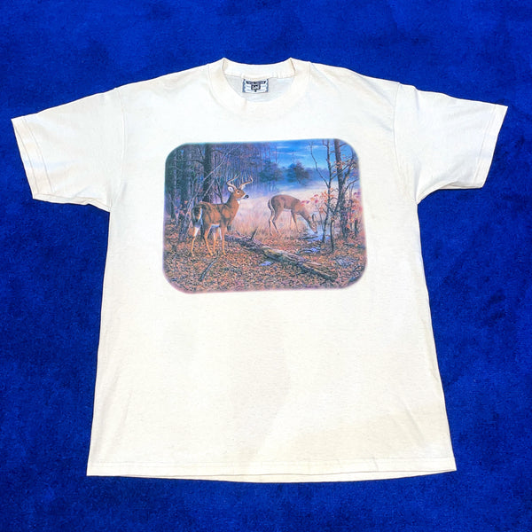 Vintage 《Lee》”Two deers” Print T-shirt