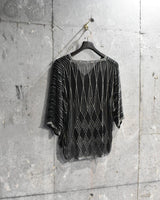Vintage 1970s Glitter Beaded Silk Short Sleeve Shirt