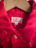 Vintage《SURF BOARDS of California》50s Red Satin Short Sleeve Shirt