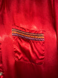 Vintage《SURF BOARDS of California》50s Red Satin Short Sleeve Shirt