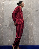 Vintage 1980s Stripe Silk Pajama Set-up