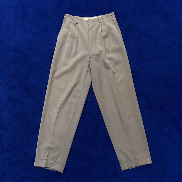 Vintage Gabardine Two-tuck Slacks