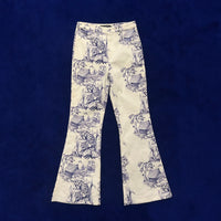 Vintage《FINESSE》Oriental Tiger Patterned  Boots-cut Pants