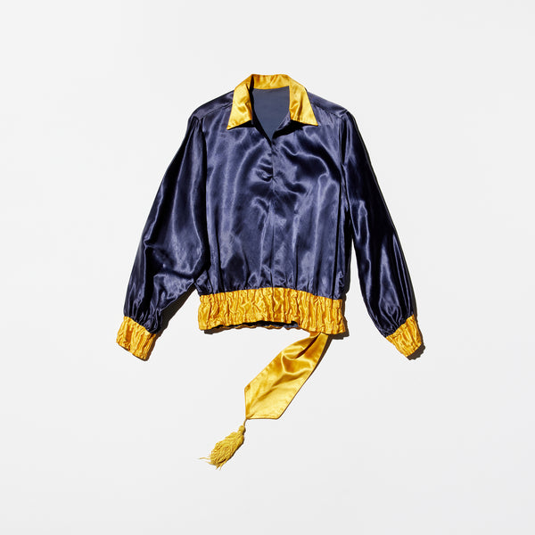 Vintage Two Tone Satin Pull-over Jacket