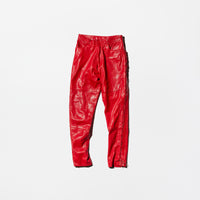 Vintage《FRERMIN》Lace-up Red Leather Pants