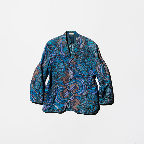Vintage《FIRST BREAR》Abstract Patterned Cotton Tailored Jacket