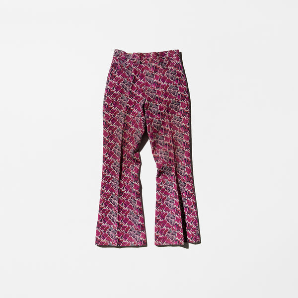 Vintage Psychedelic Patterned Flare Polyester Pants