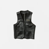Vintage《Febes》Suds Leather Vest