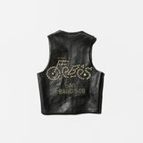 Vintage《Febes》Suds Leather Vest