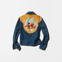 Vintage《Antonio Guiseppe》“Wile E. Coyote and the Road Runner” Denim×Leather Zip-up Jacket