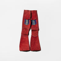 Vintage Red Suede Flare Pants