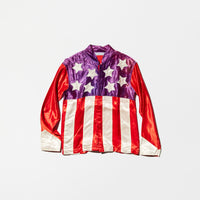 Vintage《PAUL'S HARNESS SHOP》Stars&Stripes Satin Shirt