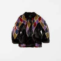 Vintage《CALOYANNIS》Argyle Patterned Mink Fur Jacket