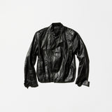 Vintage Edgy Cutting Leather Jacket