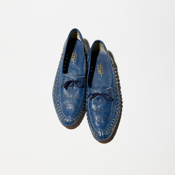 Vintage《JAZZ》Blue Leather Slip-on Shoes