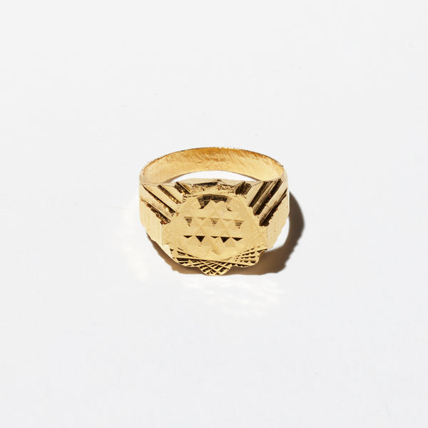 Deadstock 22KT Gold Overlay Diamond Cut Ring #03